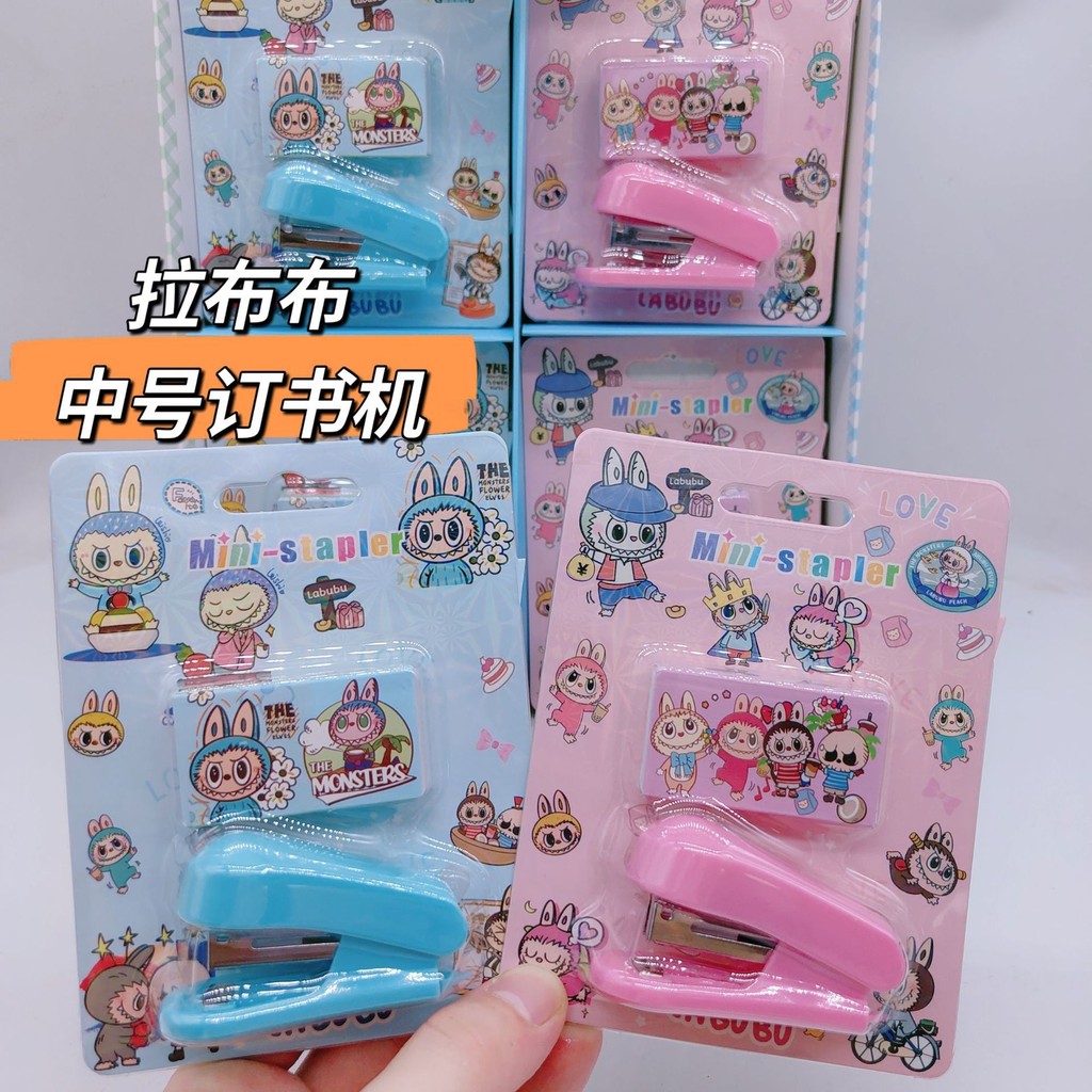 

HYPE N FANCY Stapler Plus Refill 2 in 1 Labubu MN-1755 / Staples Mini Warna Pastel Macaroon Labubu