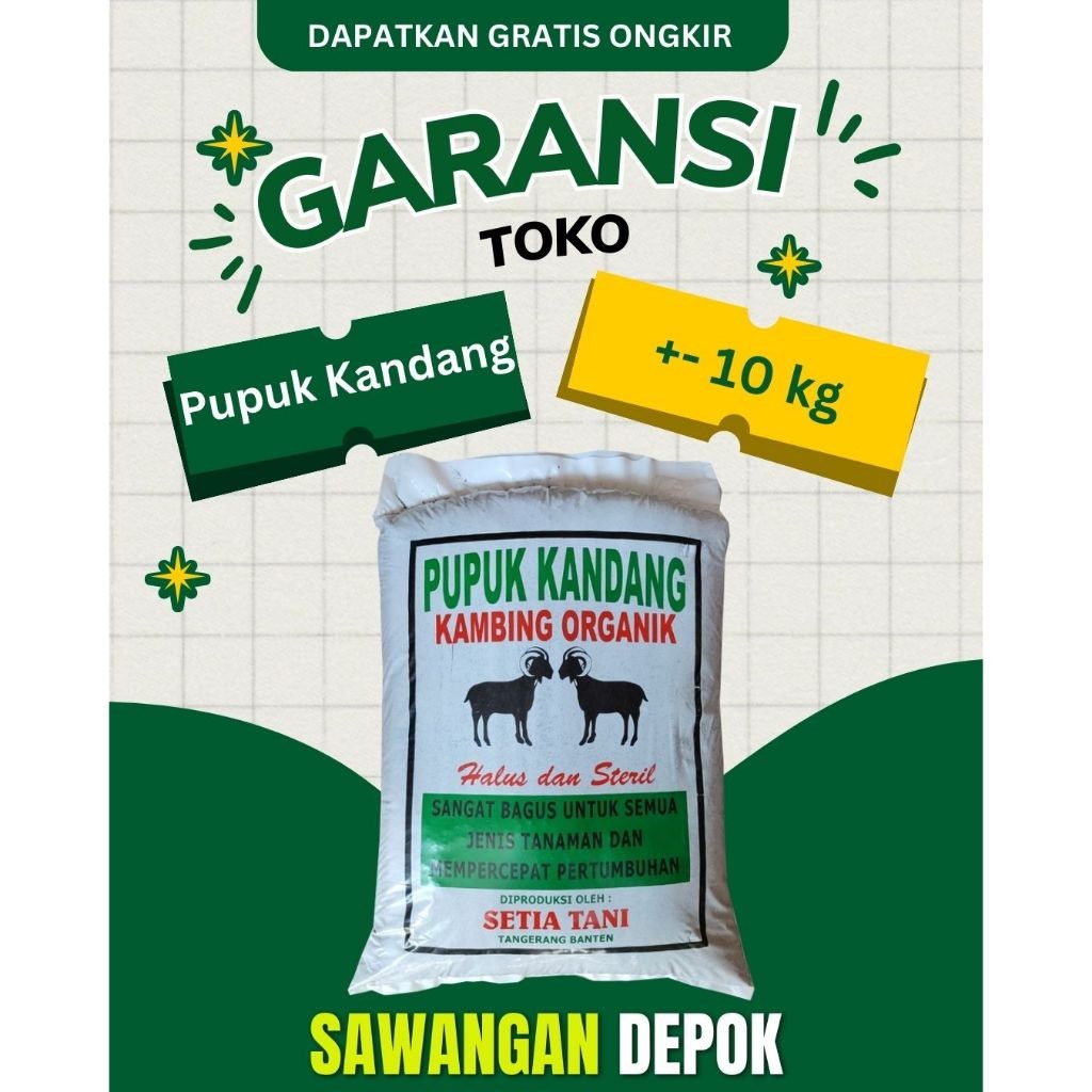 Pupuk Kandang Kambing Halus Murni, Butiran dan Campuran Kemasan Karung Plastik +- 7 Kg