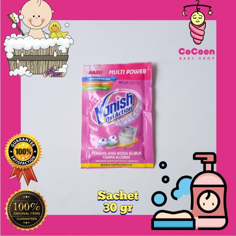 Pemutih Bubuk Penghilang Noda Vanish Oxi Action Sachet 30 gr
