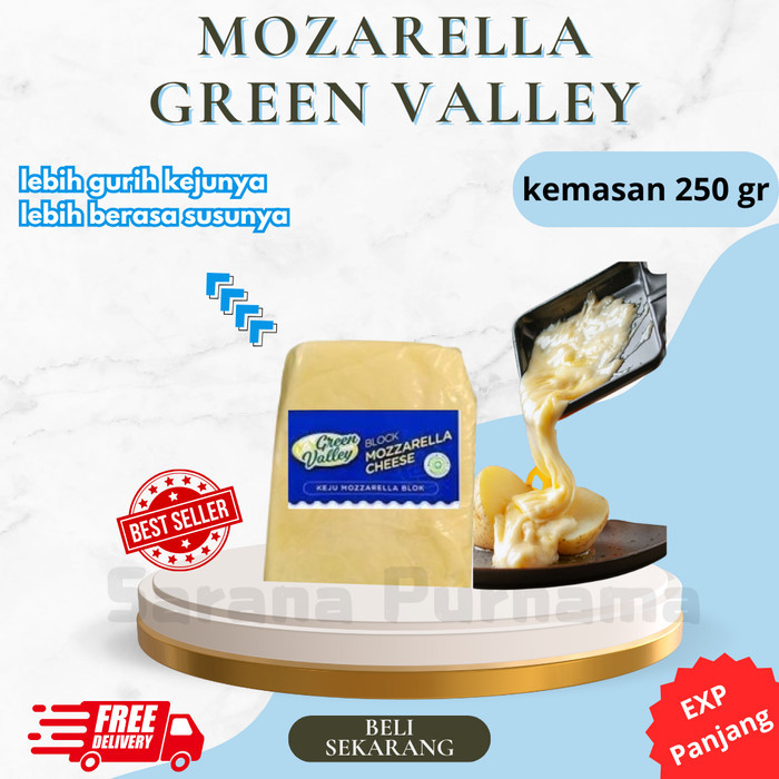 

Green Valley Keju Mozarella 250 gram Cheese Premium Keju Mozarella Lumer Termurah Terlaris - 250 gr