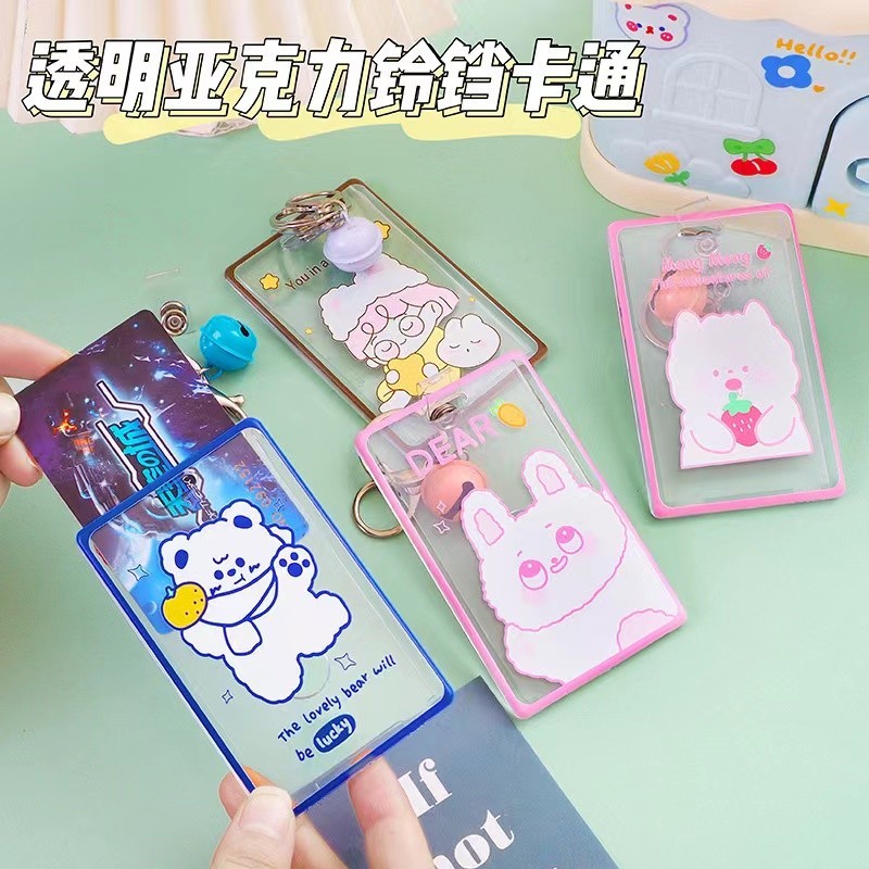 Name Tag Lanyard ID Card Holder Acrylic Case ID Card Name Card Holder Transparant 𝙎𝙎 1017