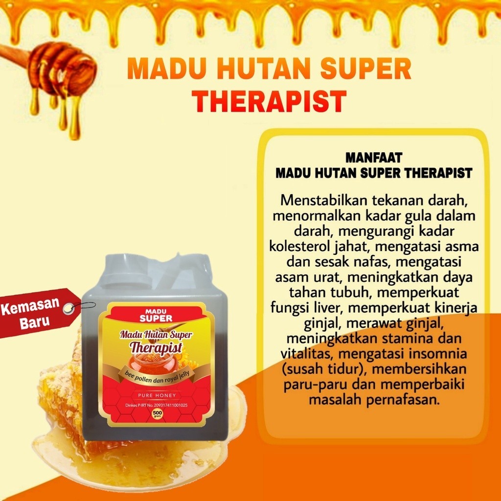 

Mocca Jaya-MADU HUTAN SUPER THERAPIST BEE POLLEN DAN ROYAL JELLY 500gr untuk kesehatan tubuh