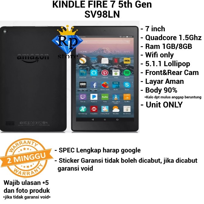 

promo -Tablet Android Amazon Kindle Fire 8GB - D01400 8GB