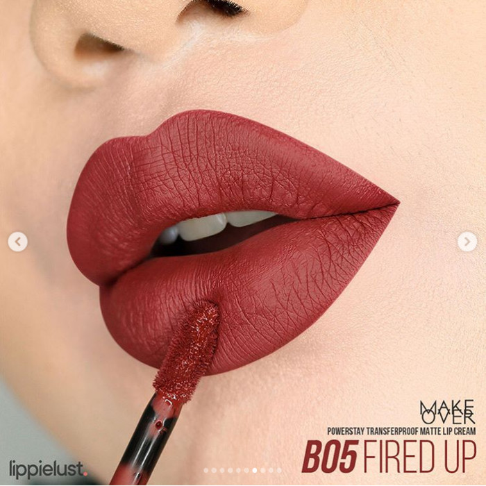 promo  -MAKE OVER Powerstay Transferproof Matte Lip cream - B05 FIRED UP