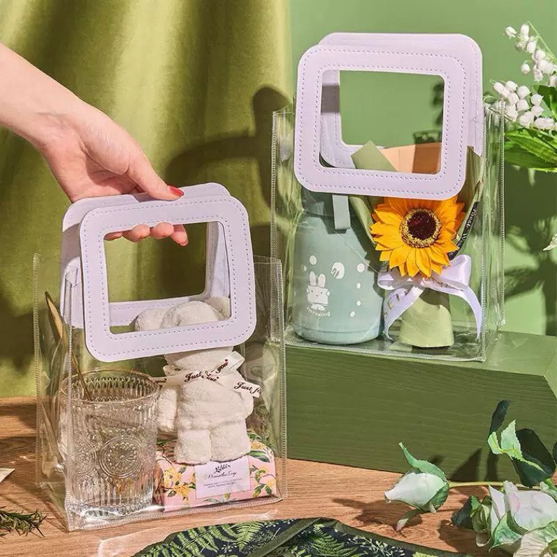 

KLIMAUSHOP Tas hampers mika sorvenir tas goodie Bag polos transparan pvc SMALL