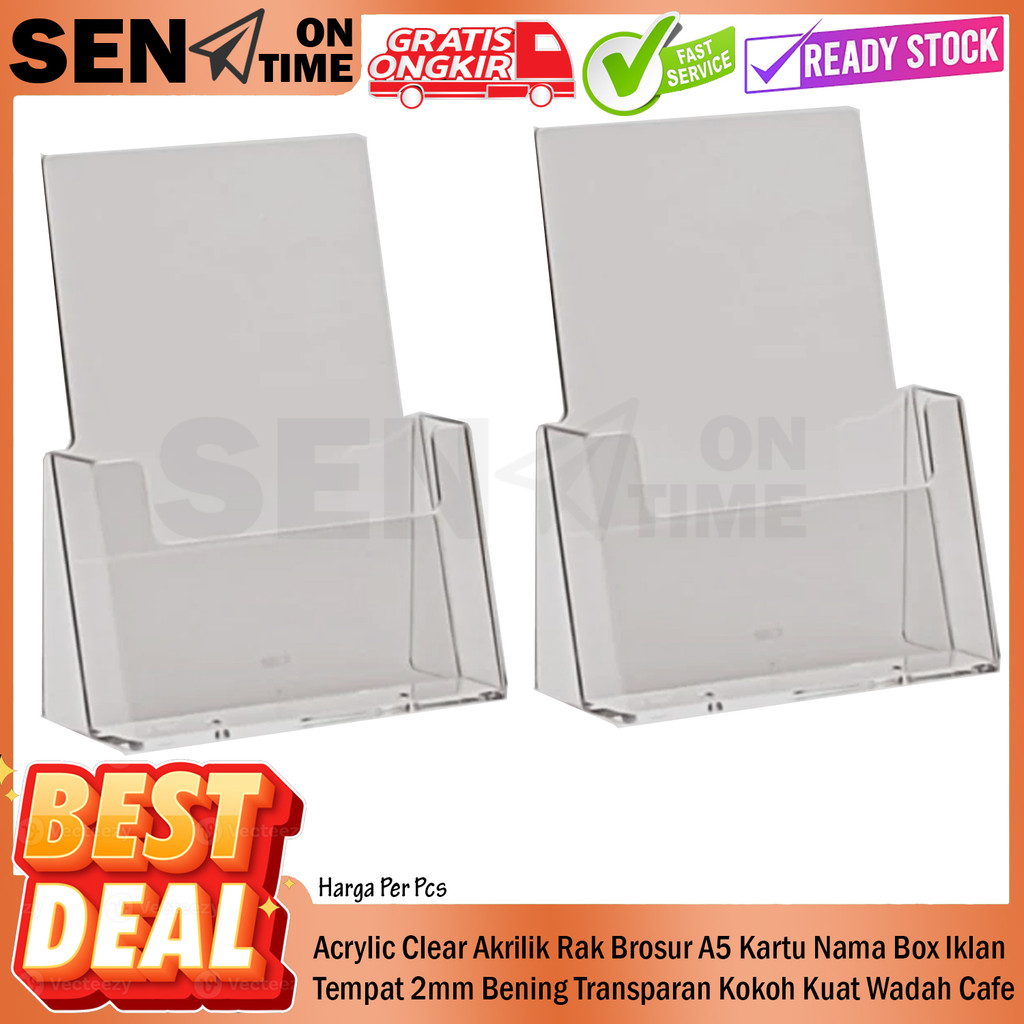 

Acrylic Clear Akrilik Rak Brosur A5 Kartu Nama Box Iklan Tempat 2mm Bening Kokoh Kuat Wadah Display Menu Makan Meja Cafe Kafe Restoran Resto Bok Kaca Plexiglass Polimetilmetakrilat Plastik Polimer Pelastik Kantor Sekolah Admin Multifungsi Transparan