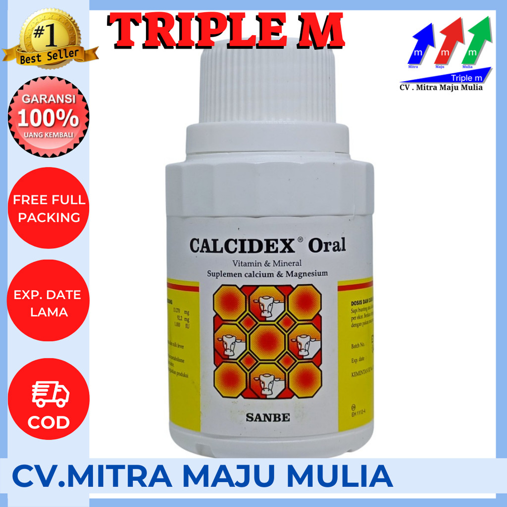 Calcidex Oral 100 ml TRIPLE M - Mengatasi Defisiensi Calcium Hewan