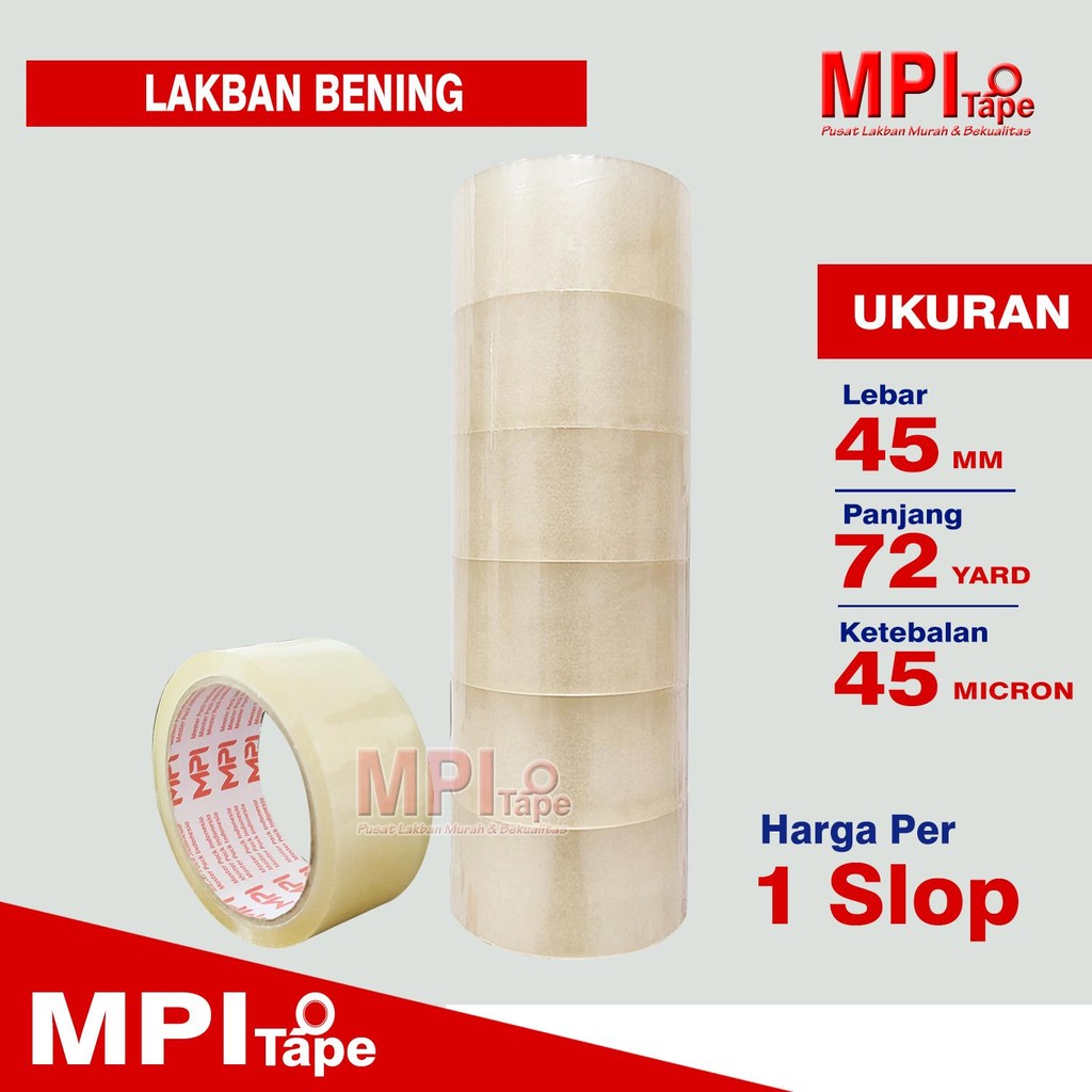 

1 Slop - Lakban Bening 45 mm x 72 Yard - Lakban Packing - MPI
