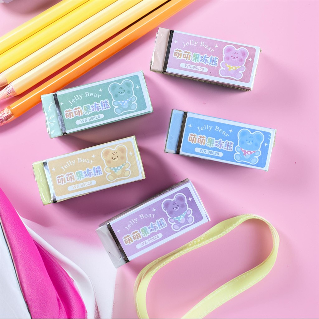 

NAS Penghapus Jelly Bear / Eraser Pensil / Hapusan Karet Kotak