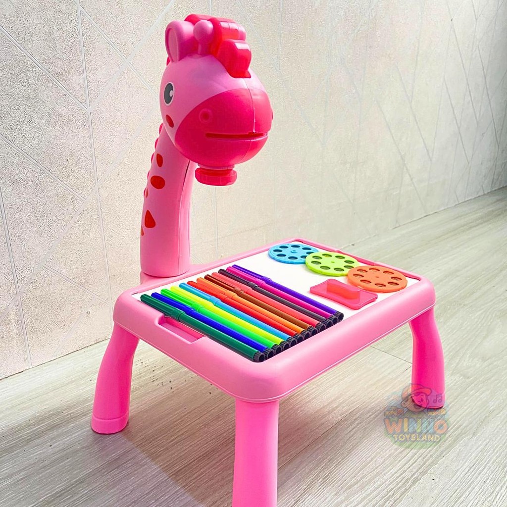 Mainan Anak Meja Gambar Proyektor Jerapah Jumbo Table With Projection Edukatif ABS