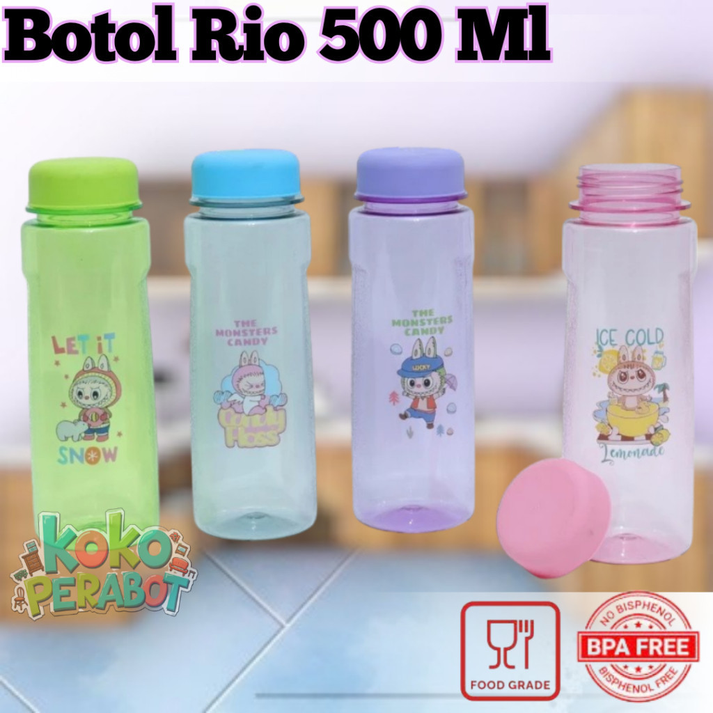 Botol RIO 500 Ml - Botol Minum - Bebas BPA, Plastik Tahan Lama - TAKUMA BOTOL RIO