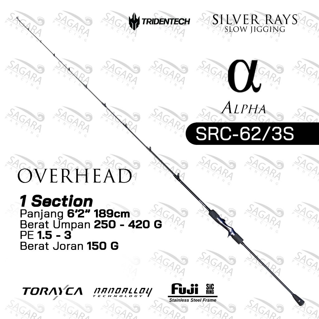JAMIN MURAH Joran Tridentech Silver Rays Carbon Solid | Joran Light Jigging | Joran Slow Jigging | J