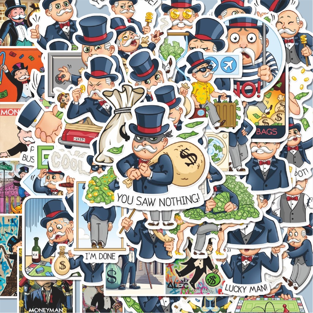 

100PCS Lucu Stiker Game Monopoly 2 Stiker Aesthetic Stiker Anti Air Stikers Berperekat Waterproof sticker decal buat Motor Helm Buku Journal Koper Casing HP Laptop Botol Minum Hadiah anak