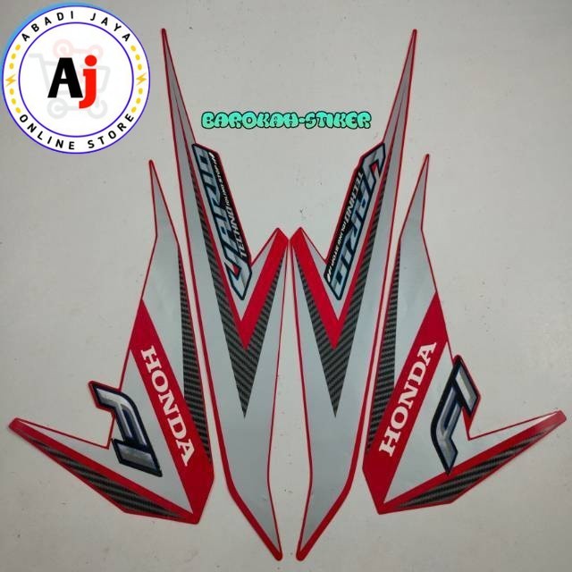 Striping stiker polet motor honda vario 125 2016 merah techno idling stop list body standar Fullset