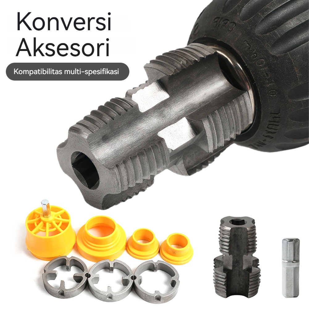 8Pcs Alat Pembuat Senai Ulir Pipa Thread Kit Maker 1" 1/2" 3/4" Senai Drat Ulir Cocok Untuk Latihan 