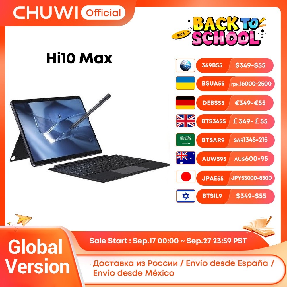 UWI Hi10 Max Tablet 2 In 1 Tablet PC 12.96in  3K Display N150/N100 Laptop 12GB RAM 512GB ROM Windows