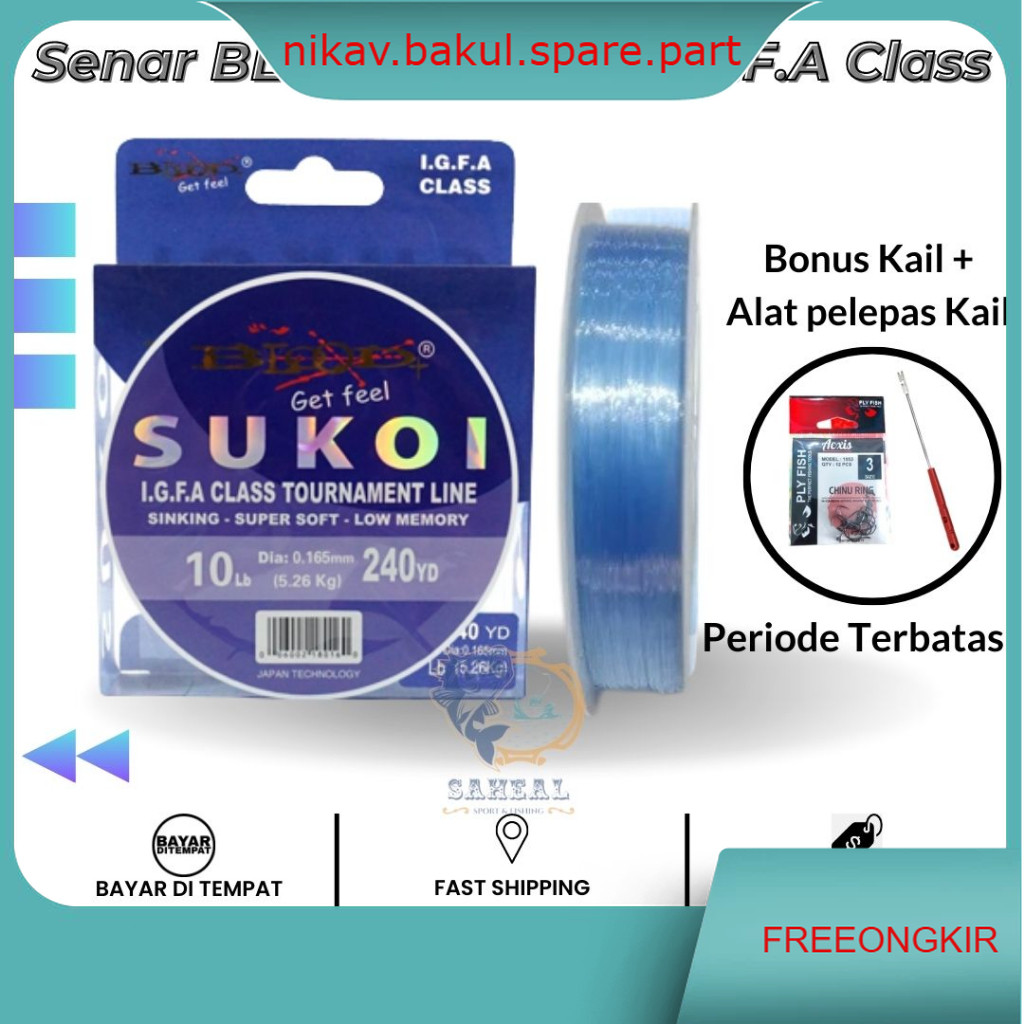 Senar Pancing Laut BLOOD-X Sukoi FluoroCarcon Coated