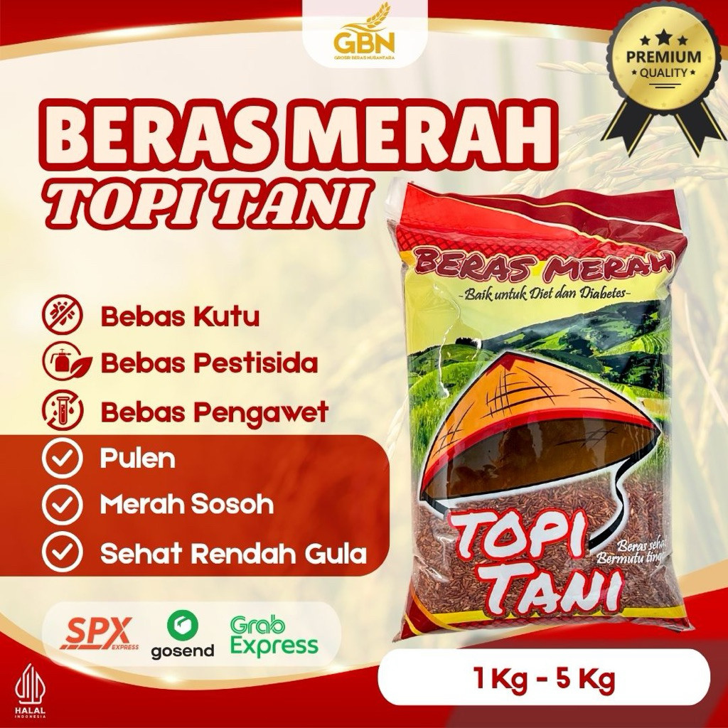 

BERAS MERAH TOPI TANI ORGANIK BAGUS BUAT KESEHATAN