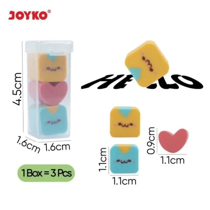 

Penghapus Eraser Joyko ER-134 Good Luck Charm 1 Pack 3 Pcs