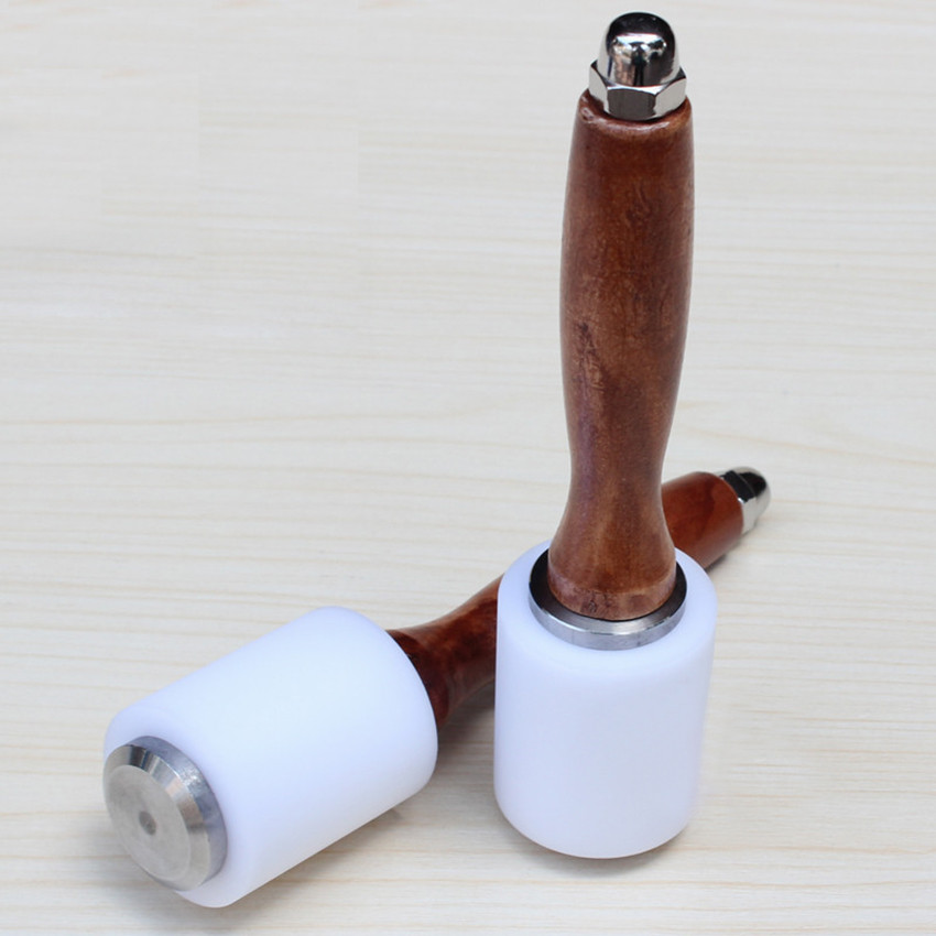 

Professional Leather Carve Hammer Nylon Hammers Mallet Wood Handle For Leathercraft Punch Printing Percussion DIY Tool
