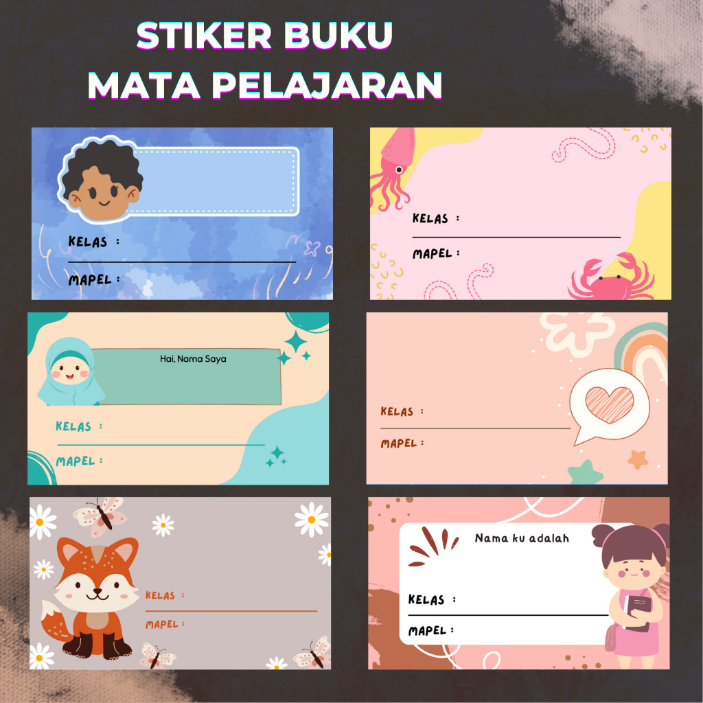 

Stiker Buku Mata Pelajaran / stiker label nama kelas