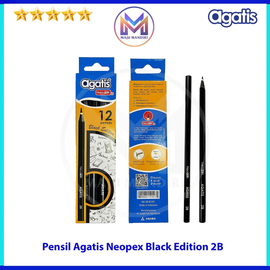 

Pensil Kayu Agatis Neopex Black Edition 2B / Wood Pencil Hitam