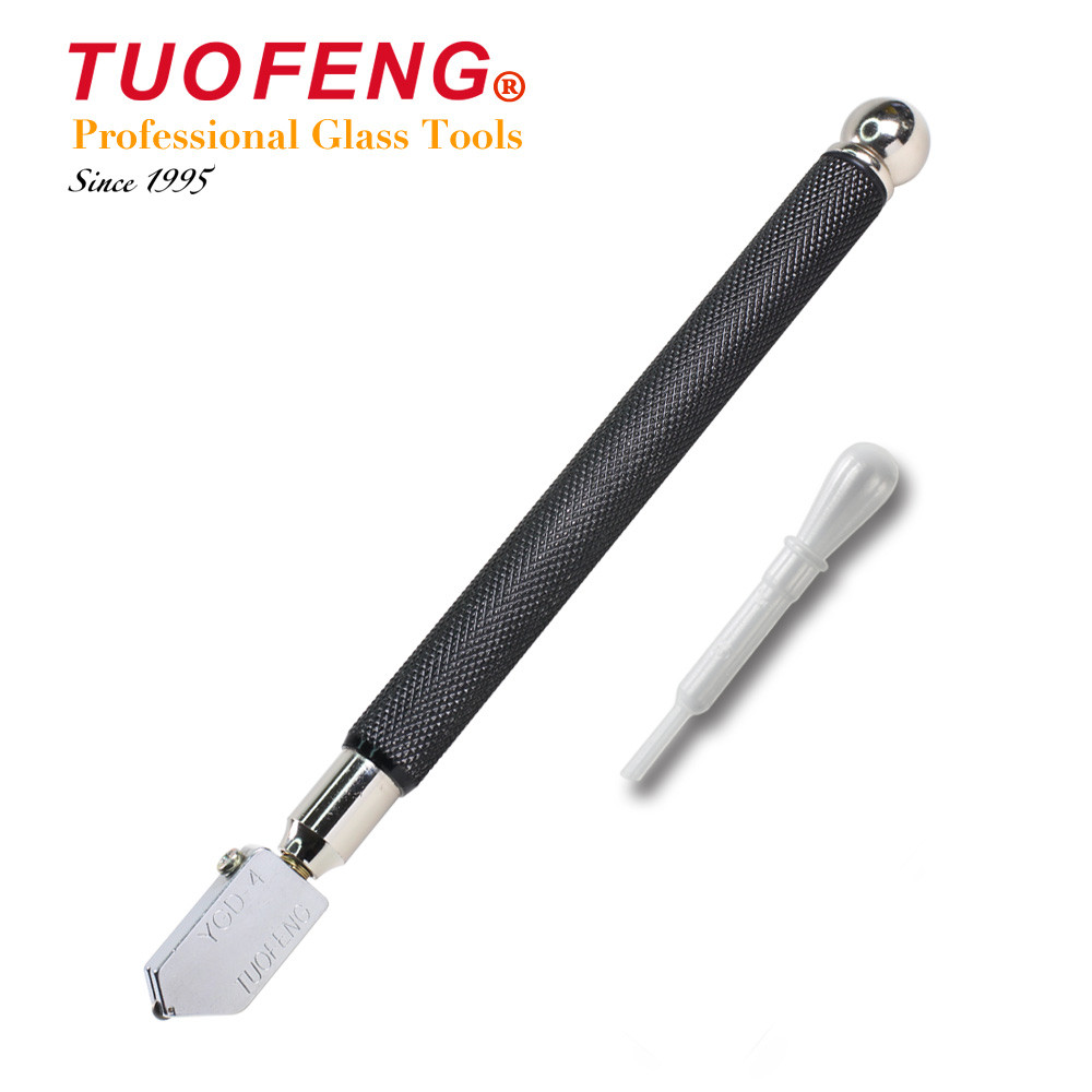 

TUOFENG YGD-4 Pro Glass Cutter - Metal Handle, Oil-Feed System, 3-15mm Glass Cutting