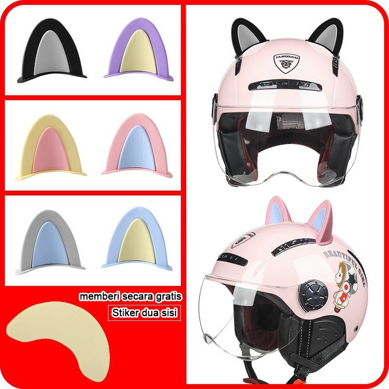 Helm Dekorasi Telinga Kucing / Ornamen Helm Telinga Kucing / Hiasan Telinga Kucing Motor /Tahan air 