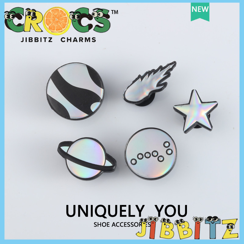 Jibbitz crocs charm Shoe[ Buckle Silver Planet] Universe Fashion Fun Shoes Accessories