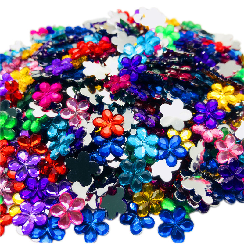 

50-200pcs/Lot More Size Snowflake FlatBack Flower Acrylic Rhinestone For DIY Handmade Scrapbook Crafts Clothing Accessories