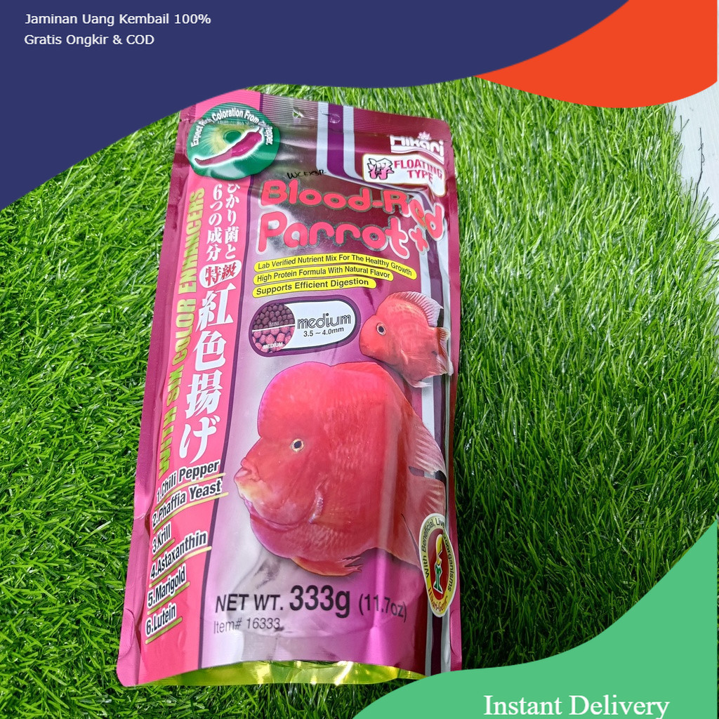 Pelet Ikan Hikari BLOOD RED PARROT Repack 100 Gram Size Medium