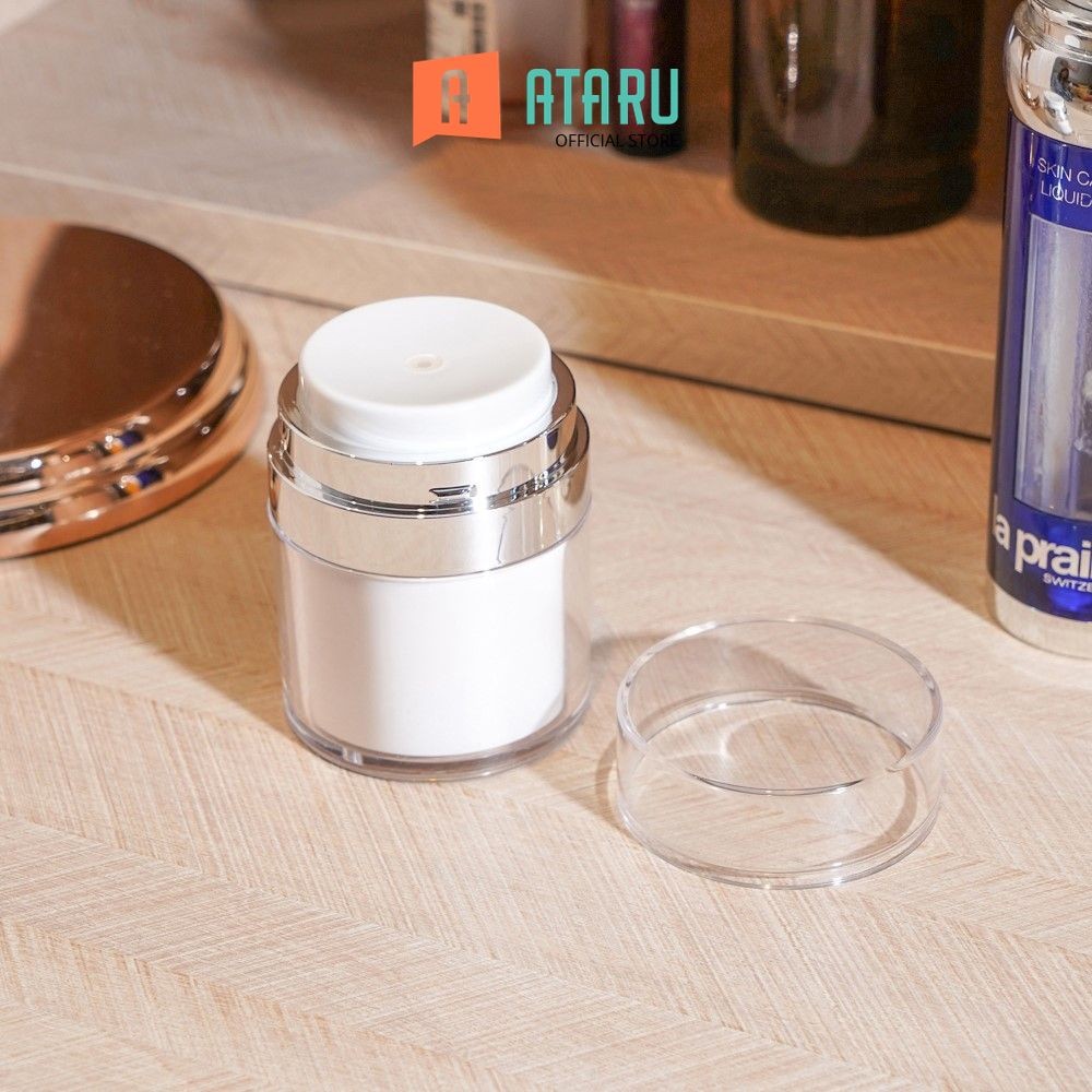 Ataru 30 gr Pot Cream Pump Akrilik - Putih Wadah Simpan Krim Tempat Cream Cream Pot Perlengkapan Kos