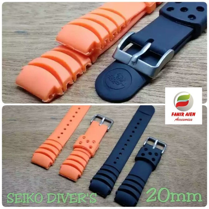 RUBBER STRAP WATCH TALI JAM TANGAN SEIKO DIVER 20M/TALIJAM SEIKO