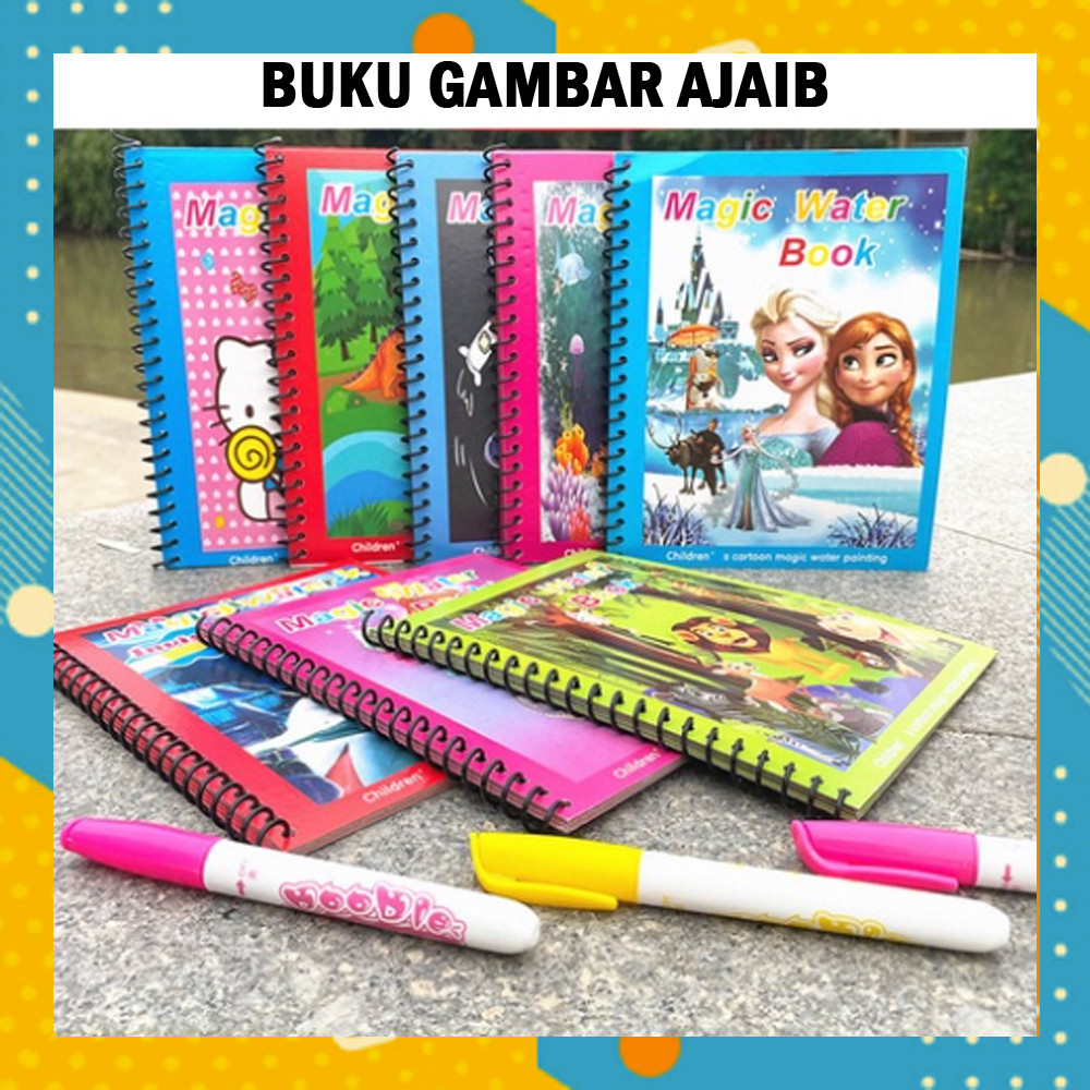 

Buku Gambar AJAIB AIR Magic Water Colour Book Mewarnai Karakter Lucu AT2729B2