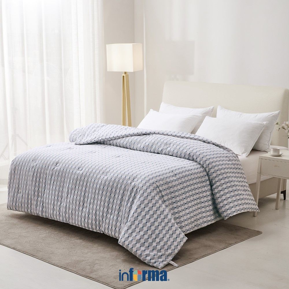 Informa Bed Cover Yoel Yael Cokelat Hijau Biru Abu King Queen Single 240X210 210X210 160X210 Selimut