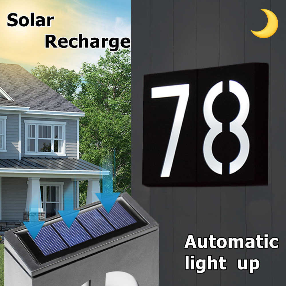 House Number Outdoor Solar Lights Outdoor Garden Lamp For Country House Solar House Number Door Plat