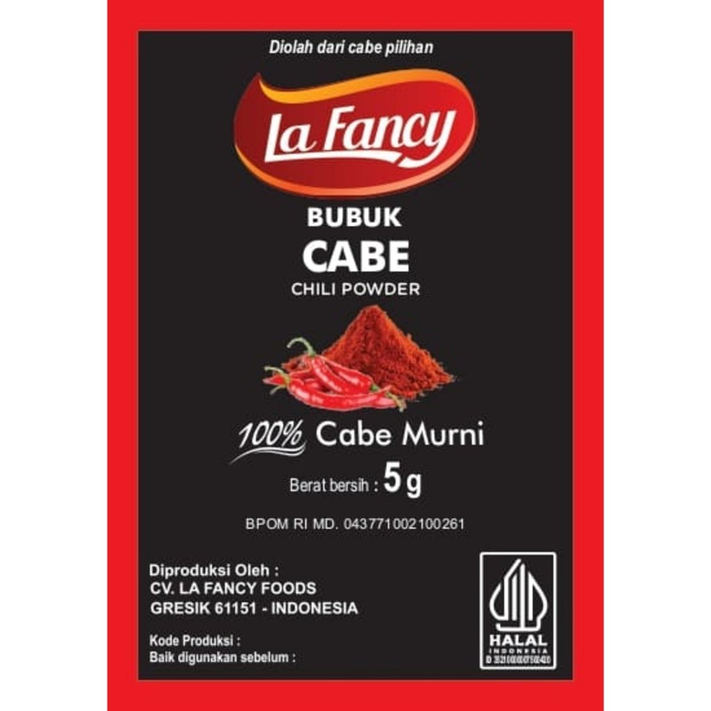 

La Fancy Foods Cabe Bubuk 5 g - Bumbu Rempah 100% Ori