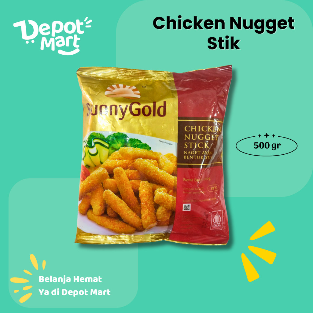 

SunnyGold Naget Stik Ayam 500gr / Nugget Chicken Stick Depot Mart