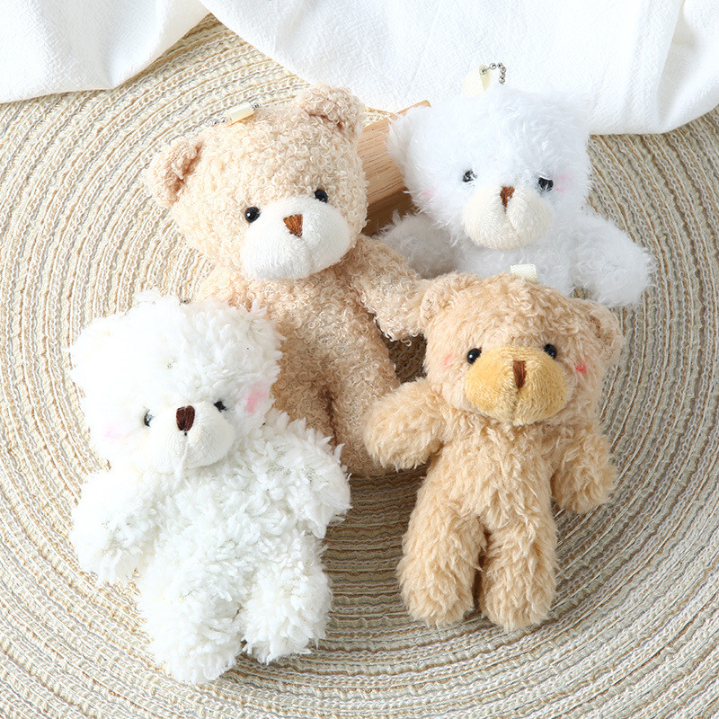 

12cm Cute Teddy Bear Plush Toys Cartoon Rabbit Bunny Animal Plush Stuffed Dolls Keychain Pendant Girl Small Gift Wholesale