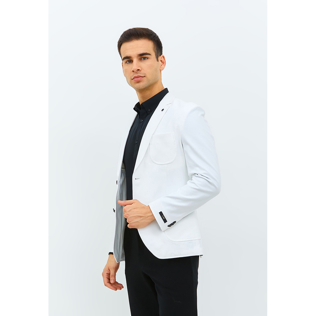 JOBB Edmond-T2 Blazer Pria Slim Fit Putih