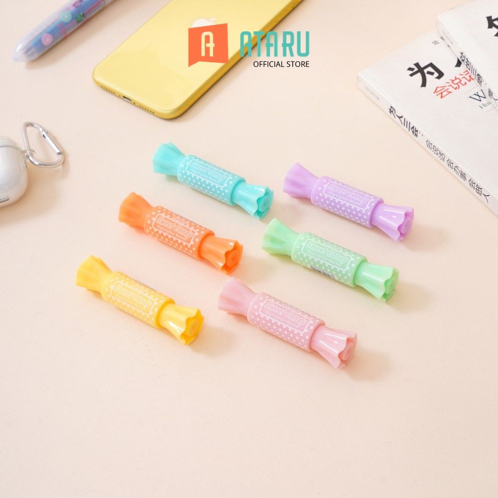 

Ataru Set 6 Pcs Spidol Highlighter Candy Spidol Stabilo Warna Warni Alat Tulis Penanda Text Marker