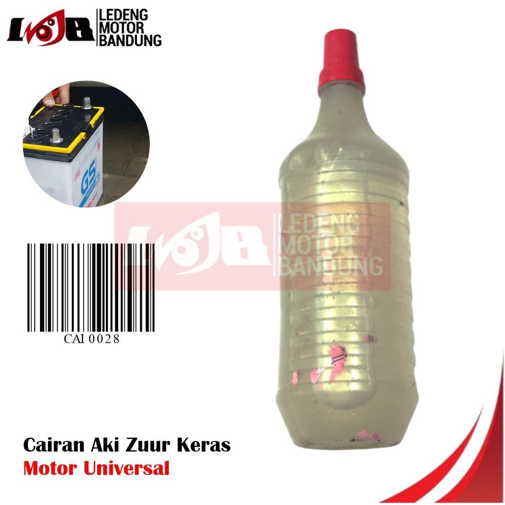 Air Accu Zuur Keras Botol Kecil Cairan Aki Zur Tutup Merah