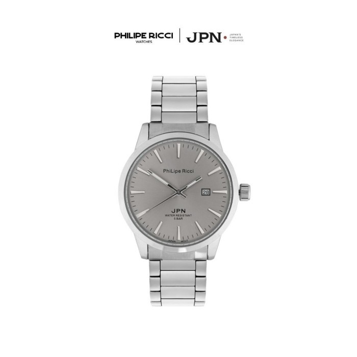 "Q.LnS" - TERLARIS PhiLipe Ricci JPN Jam Tangan Pria Anti Air Japan Movement 6089L - Silver