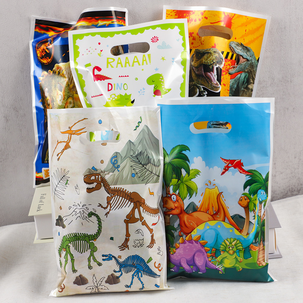 

20Pc Cartoon Dinosaur Gift Packing Bags Jungle Animal Dino Cookie Candy Bag for Kids Birthday Halloween Party Favors Bag Decor
