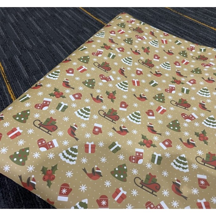 

Kertas kado premium christmas cokelat