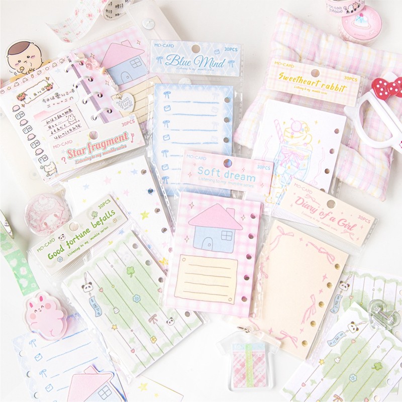 

30 Sheets Kawaii Memo Pads Scrapbooking M5 Loose-leaf Refill Notepad Journal Note Paperlaria DIY Material Stationery