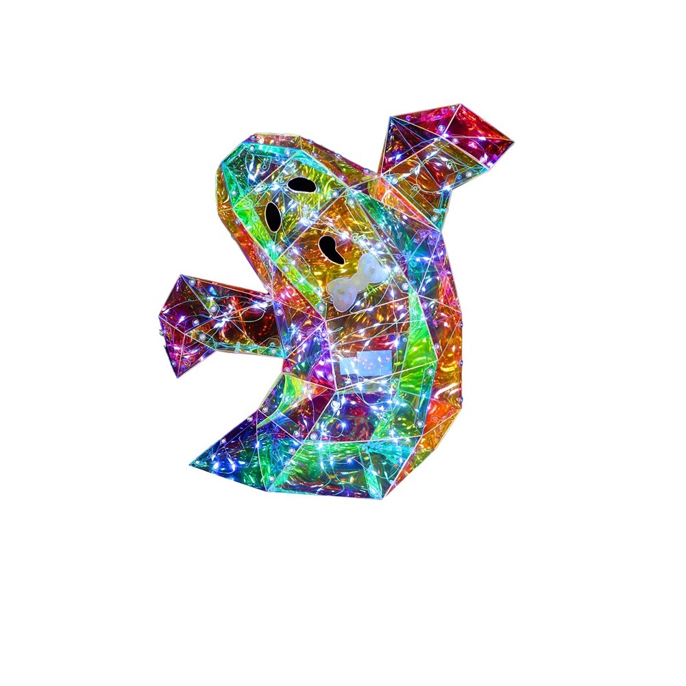 Prism Rainbow Ghost Halloween Ghost Decoration Prism Iridescent Ghost Lamp Halloween Luminous Ghost 