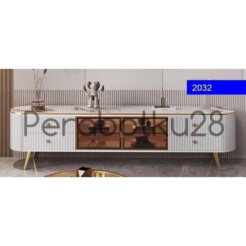 [ PERABOTKU28 ] Rak TV Marmer - Buffet Import - meja Konsul -Top table batu granite - 180x40x55cm