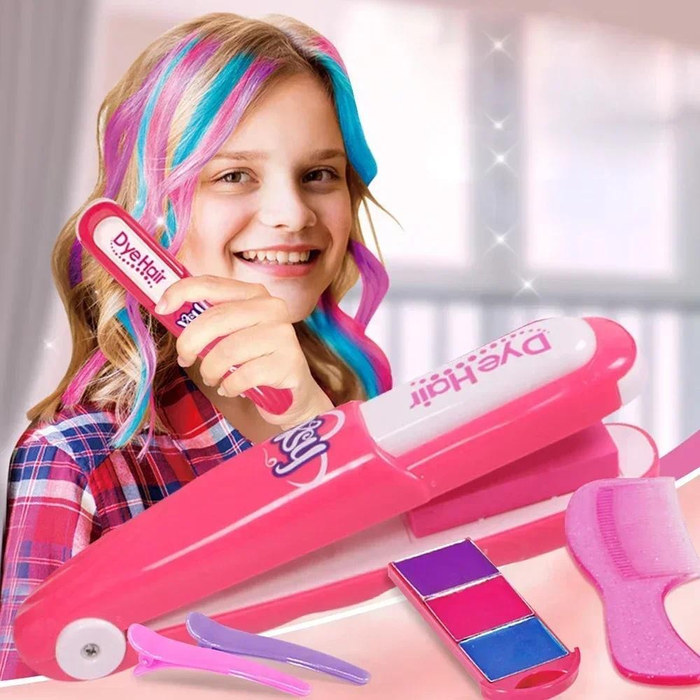 

DIY Color Hair Stick Set Girl Toy Washable Hair Chalk Set Toy Temporary Bright Hair Dyeing Chalk Comb Set Children's Toy