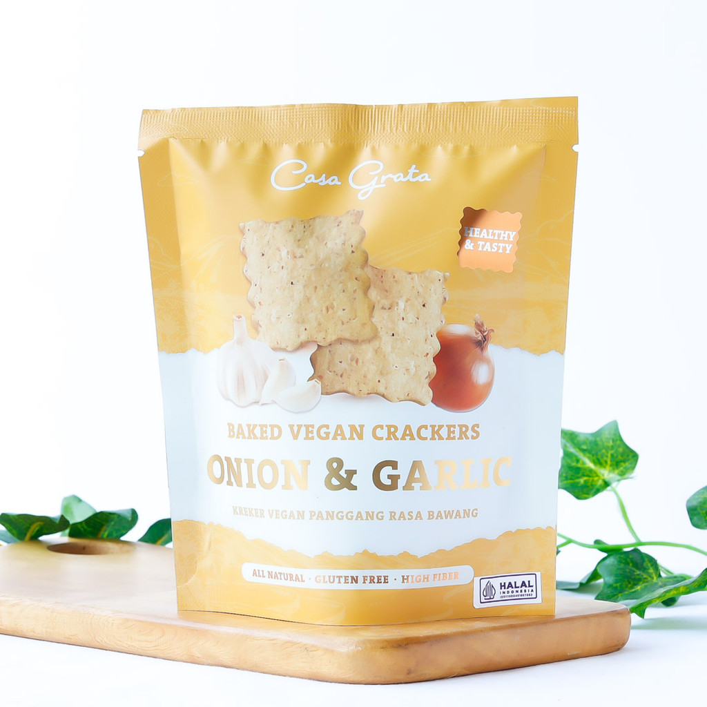 

20G ONION GARLIC CRACKERS Gluten Free Vegan Crackers OG20 - CASA GRATA